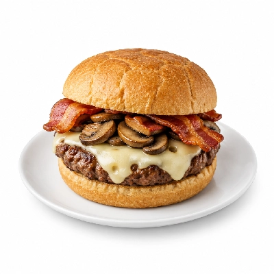 4food Buildboard Gluten Free Bacon Swiss Mushroom Burger Sandwich