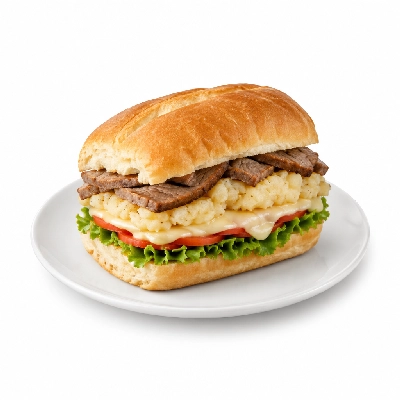 4food Chef Builds Meat and Potatoes Sandwich