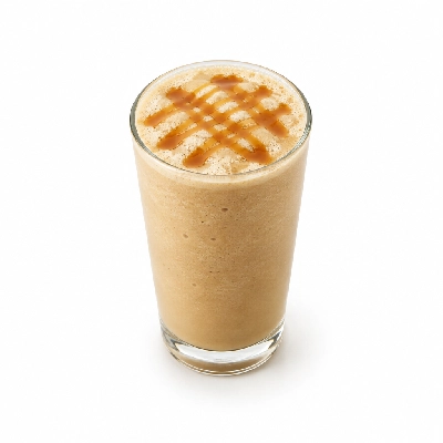 7 Brew Medium Blended Caramel Macchiato Hand