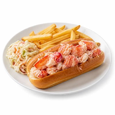 99 Restaurants Colossal Lobster Roll with Fries and Coleslaw