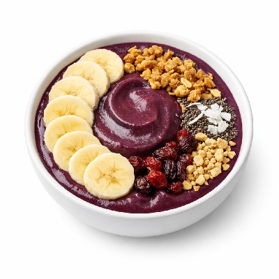 Acai Bowl with Banana and Toppings