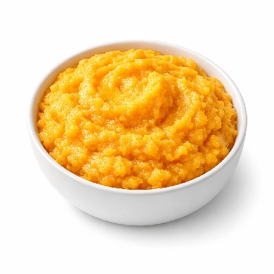 Acorn squash boiled and mashed with salt