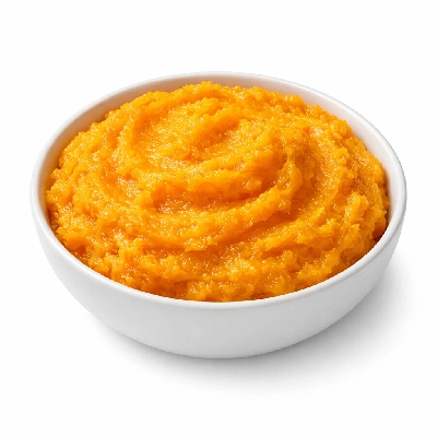 Acorn squash boiled and mashed without salt