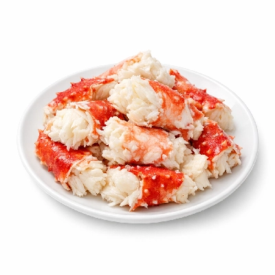 Alaska king crab cooked moist heat