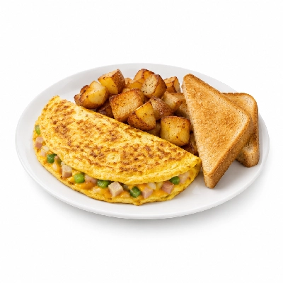 Amato's Pizza Breakfast 3 Egg Western Omelet with Homefries and Toast