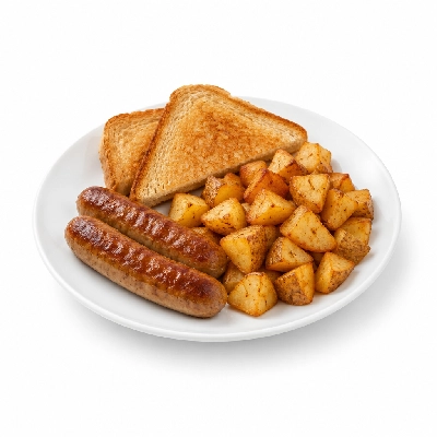 Amato's Pizza Breakfast Big with Sausage Homefries and Toast