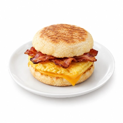Amato's Pizza Breakfast Sandwich Bacon on English Muffin