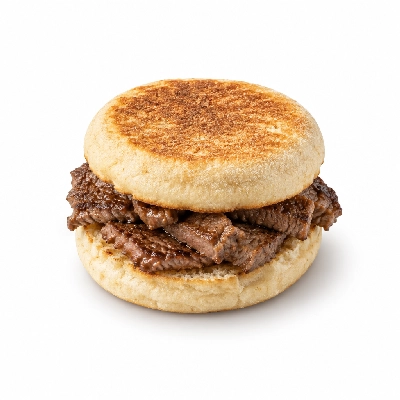 Amato's Pizza Breakfast Sandwich Steak on English Muffin