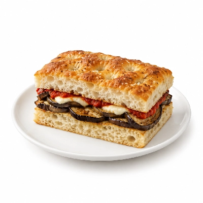 Amato's Pizza Eggplant Focaccia Sandwich