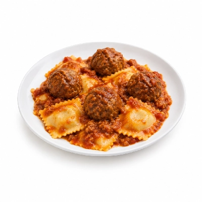 Amato's Pizza Pasta Buckets Ravioli with 4 Meatballs with Meat Sauce