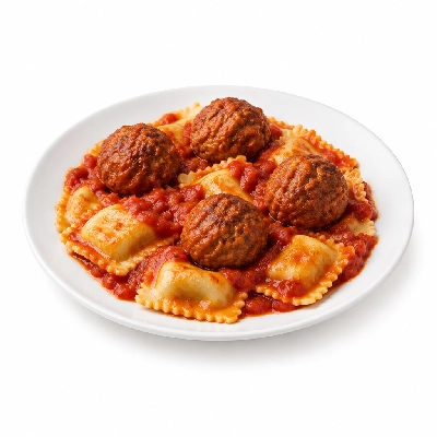 Amato's Pizza Pasta Buckets Ravioli with 4 Meatballs with Sauce