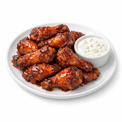 Applebee's Appetizers Bar Snacks Double Crunch Bone-in Wings with Honey BBQ Sauce and Bleu Cheese Dressing
