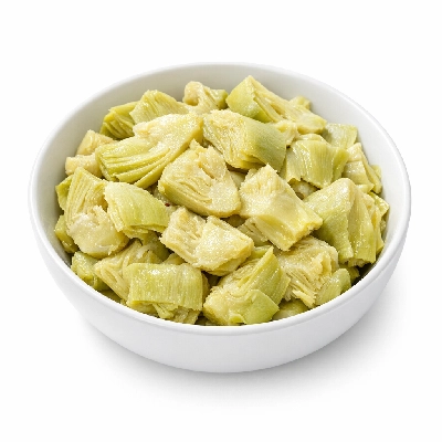 Artichokes globe or french frozen cooked boiled drained with salt