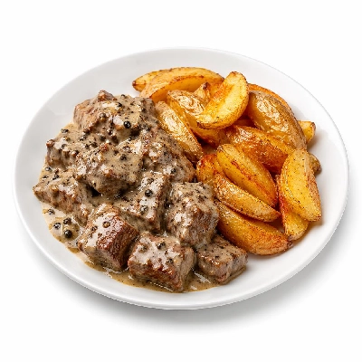 Asda Frozen Food Ready Meals Extra Special Beef in Peppercorn Sauce with Potato Wedges