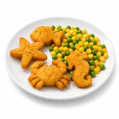 Asda Halloween Kids Party Birds Eye 8 Seaside Shapes Fish Sweet Corn & Peas