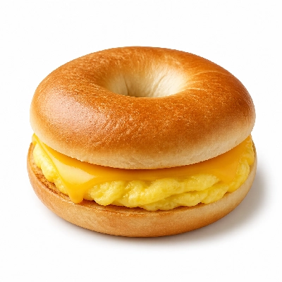Au Bon Pain Breakfast Sandwiches 2 Eggs on a Bagel with Cheese