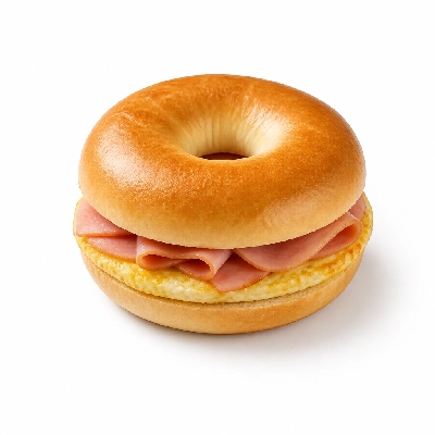 Au Bon Pain Breakfast Sandwiches 2 Eggs on a Bagel with Ham