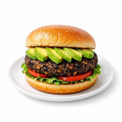 Au Bon Pain Signature Sandwiches Chipotle Black Bean Burger with Avocado