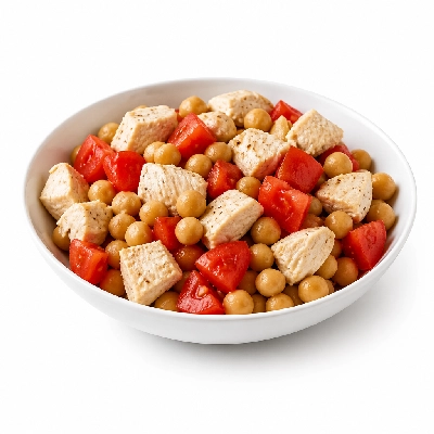 Au Bon Pain Snacks Chicken Chickpea & Tomato Salad Petit Plate