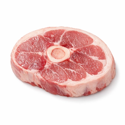 Lamb australian imported fresh leg center slice bone-in separable lean and fat trimmed to 1/8" raw