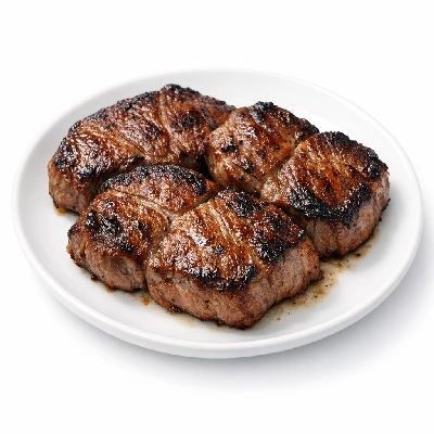 Lamb australian imported fresh leg sirloin chops boneless separable lean only trimmed to 1/8" fat cooked broiled