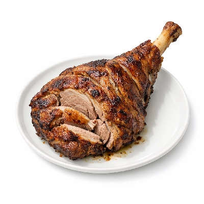 Lamb veal & game australian imported fresh leg trotter off bone-in separable lean and fat trimmed to 1/8" cooked roasted