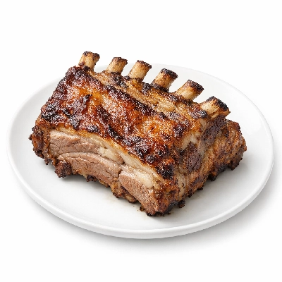 Lamb australian imported fresh rib separable lean and fat trimmed to 1/8" cooked roasted