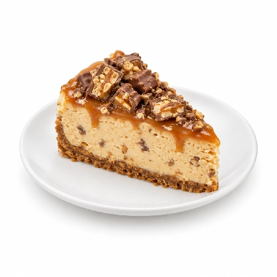 Avanti's Italian Restaurant Desserts Caramel-Nougat Cheesecake with Snickers Bar