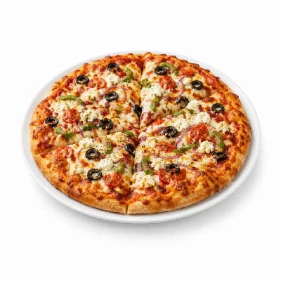 B.C. Pizza Pizza Large: Greek-Za Medium