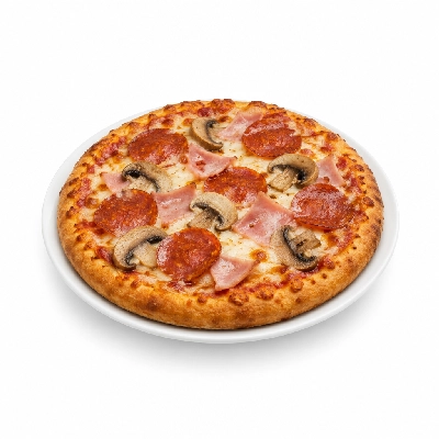 B.C. Pizza Pizza Personal: Cheese Pepperoni Ham and Mushroom
