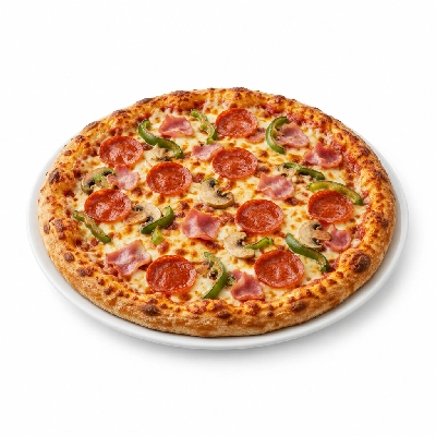 B.C. Pizza Pizza Sarge: Cheese Pepperoni Ham Mushroom Green Pepper