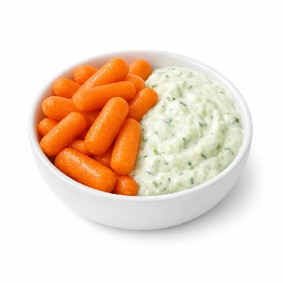 Baby Carrots and Cucumber Yogurt Dip