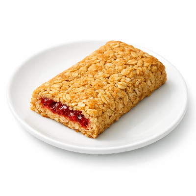 Baby food fortified cereal bar fruit filling