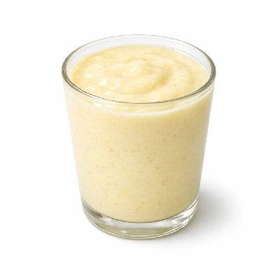Babyfood banana juice with low fat yogurt