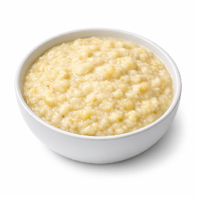 Babyfood cereal mixed with bananas prepared whole milk