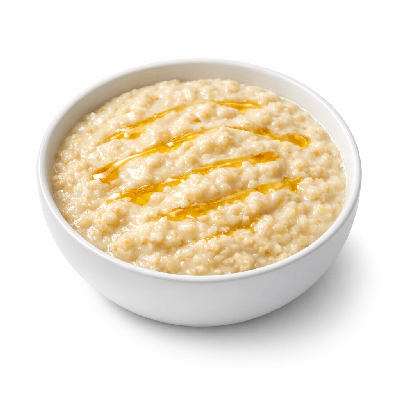 Babyfood cereal mixed with honey prepared whole milk