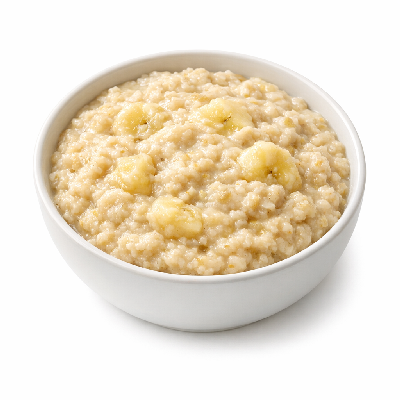 Babyfood cereal oatmeal with bananas prepared whole milk