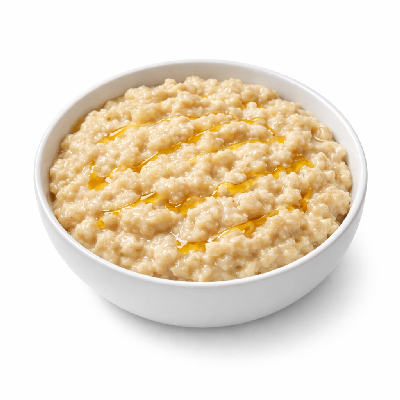 Babyfood cereal oatmeal with honey prepared whole milk