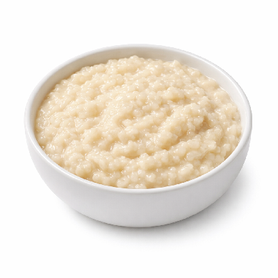 Babyfood cereal rice prepared with whole milk