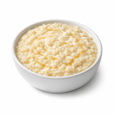 Babyfood cereal rice with honey prepared whole milk