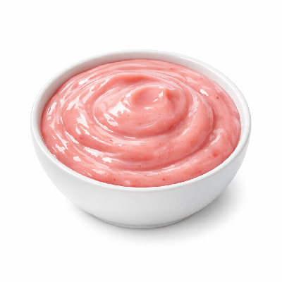 Babyfood dessert cherry vanilla pudding strained