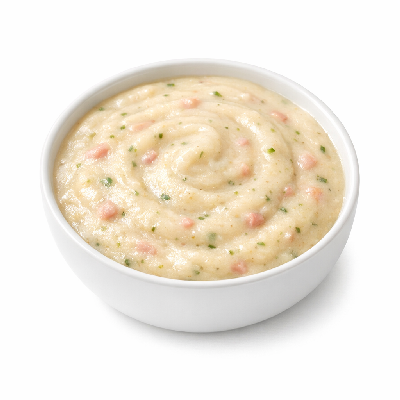 Babyfood dinner vegetables and ham strained