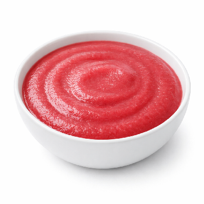 Babyfood fruit apple and raspberry strained