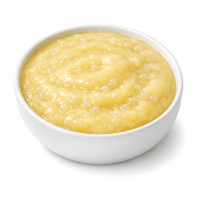 Babyfood fruit bananas and pineapple with tapioca strained