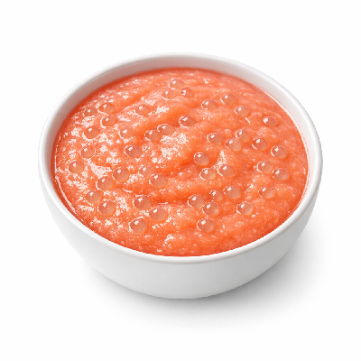Babyfood fruit guava and papaya with tapioca strained
