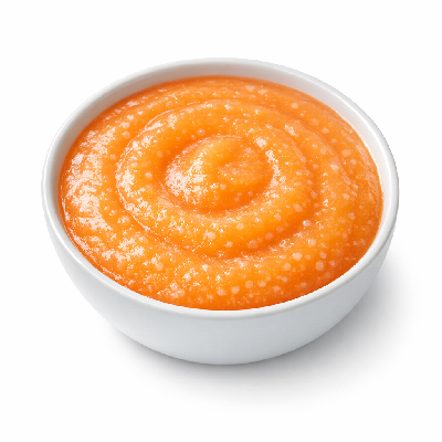 Babyfood fruit papaya and applesauce with tapioca strained