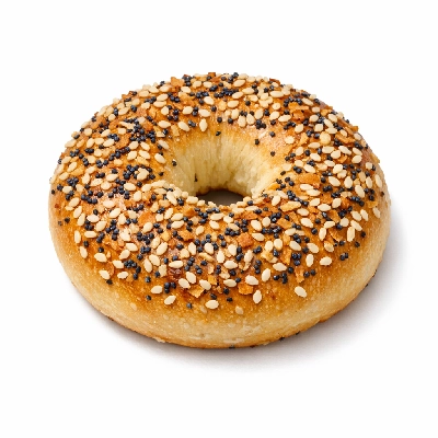Bagels plain unenriched with calcium propionate includes onion poppy sesame