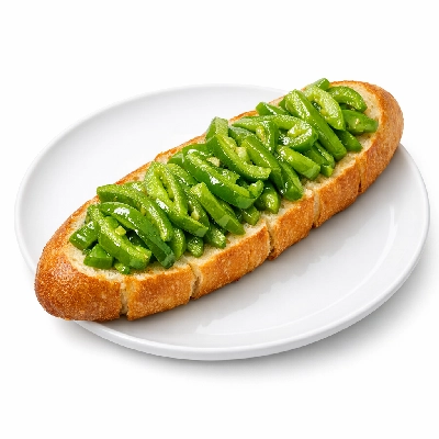Baguette with green peppers