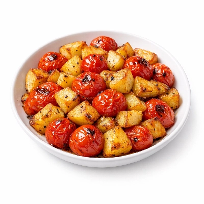 Baked Cherry Tomatoes and Potatoes