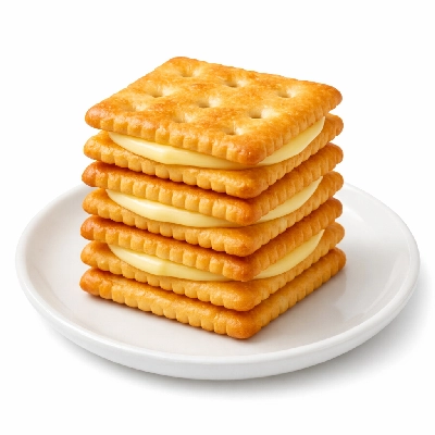 Crackers cheese sandwich-type with filling